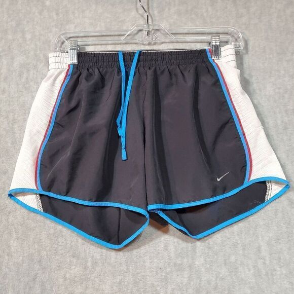 Nike Shorts Womens Medium Black Running Swoosh Logo Athletic Dri Fit Drawstring - Picture 1 of 12